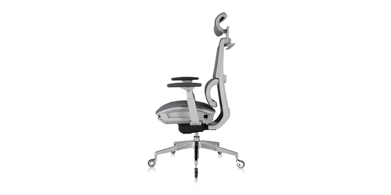 Side view of the ' Rewind ' Ergonomic Office Chair - Grey