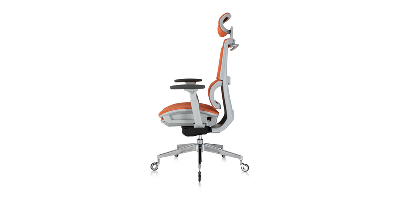 Side view of the ' Rewind ' Ergonomic Office Chair - Orange