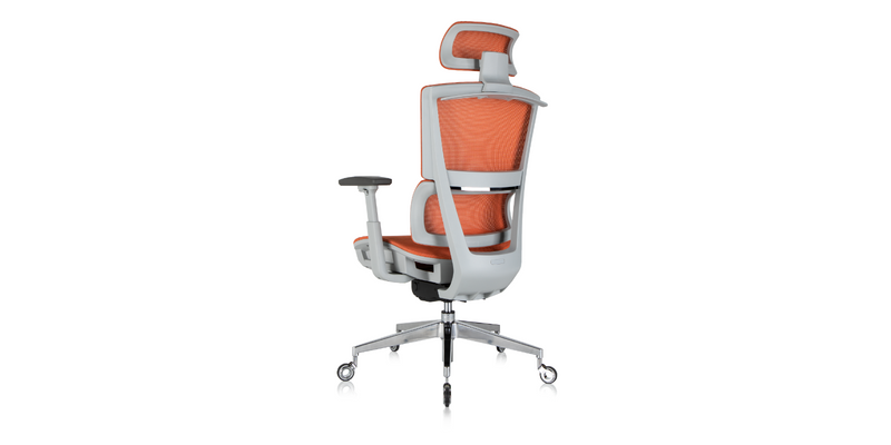 Back angle view of the ' Rewind ' Ergonomic Office Chair - Orange