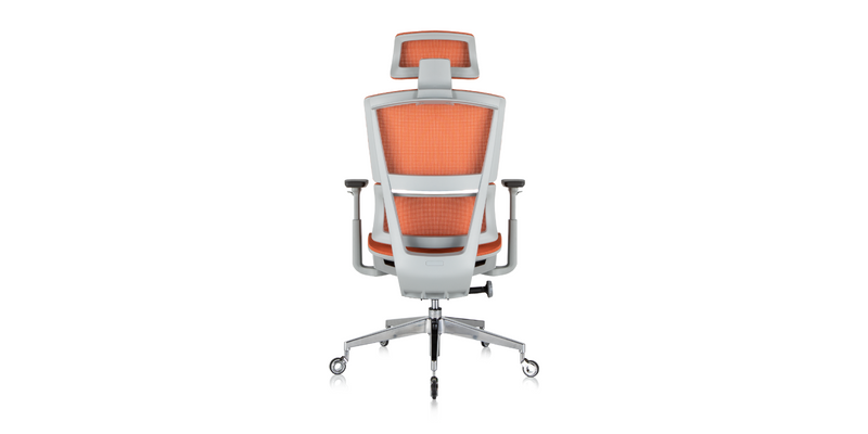 back view of the ' Rewind ' Ergonomic Office Chair - Orange
