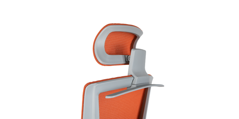 Close up of the headrest - ' Rewind ' Ergonomic Office Chair - Orange