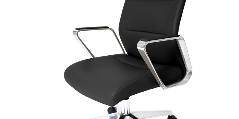 A close up of the chair with arm rests - Black Schedule - Office Chair