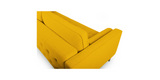 Side top view of the yellow "Module" Ergonomic Sofabed
