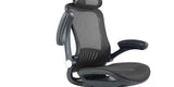 ErgoFlip Mesh Computer Chair - Black with one arm rest up