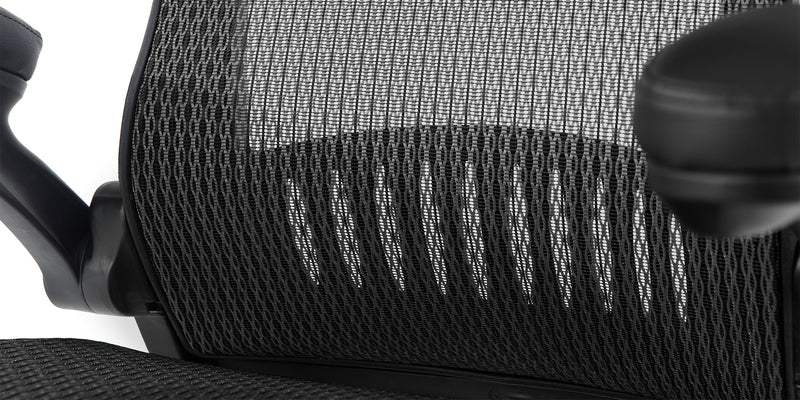 Close up of the fabric on the ErgoFlip Mesh Computer Chair - Black