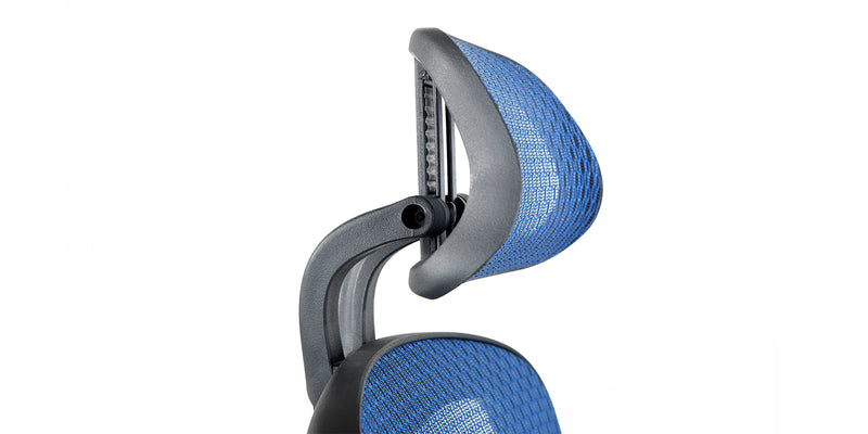 Close up of the headrest - ErgoFlip Mesh Computer Chair - Blue