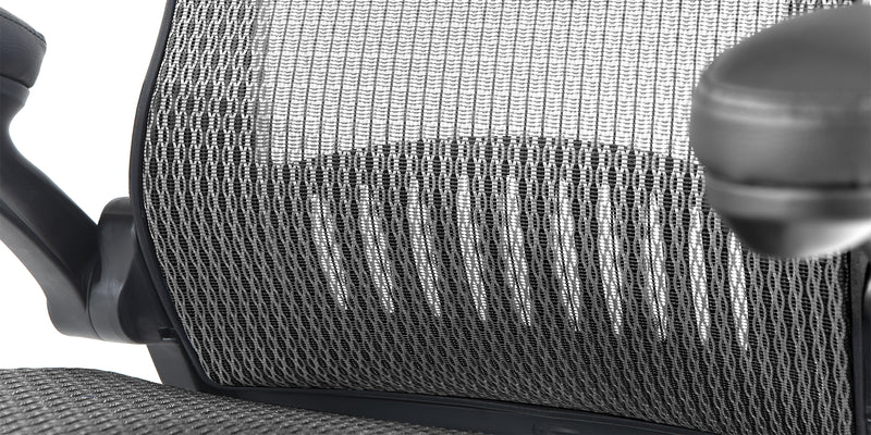 Close up of grey fabric - ErgoFlip Mesh Computer Chair - Grey