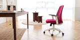 Red Palette Ergonomic Lumbar Adjust Rolling Office Chair in a home office
