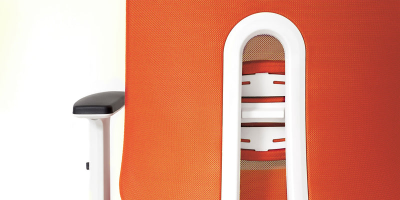 A close up of lumbar support - Orange Palette Ergonomic Lumbar Adjust Rolling Office Chair