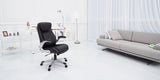 Black Posture Ergonomic PU Leather Office Chair in a home office